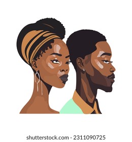 Illustration des jungen afroamerikanischen Paares