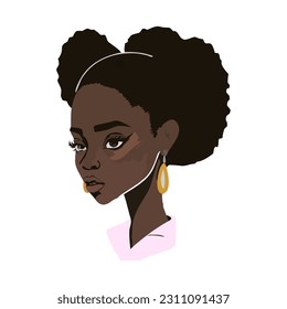 Illustration of African American young woman