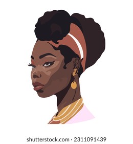 Illustration of African American young woman