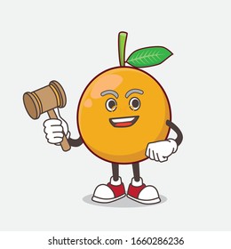 An illustration of African Mangosteen cartoon mascot character as wise judge