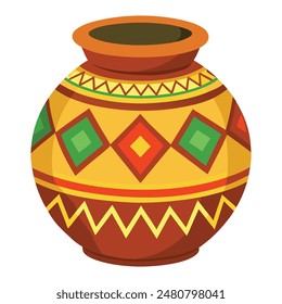 ilustración de una olla africana en blanco