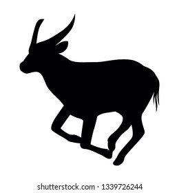illustration of an African silhouette of an antelope bushbuck