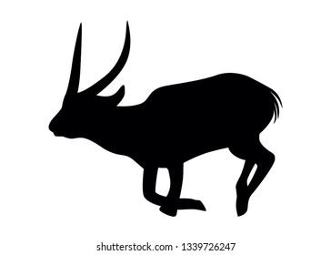 illustration of an African silhouette of an antelope bushbuck