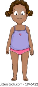 Illustration of an African-American Girl Wearing Female Undies