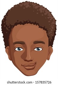 Illustration of an african-american guy on a white background