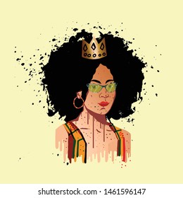 illustration afro girl digital drawing