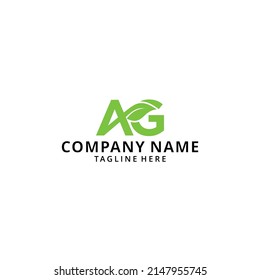 illustration AG Green Leaf vector, Letter Design Logo ,initial design vector. leaf icon.AG letter logo , AG logo , green logo .