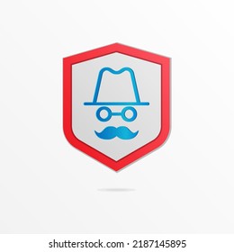 Illustration of agent detective logo icon.