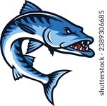 Illustration of Aggressive Barracuda Fish
