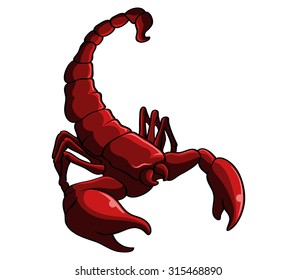 An illustration of an aggressive red Scorpion.