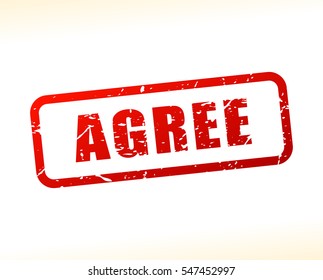 Illustration of agree text buffered on white background