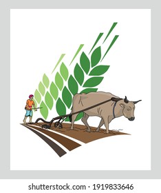 illustration of agriculture concept with farmer