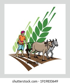 illustration of agriculture concept with farmer