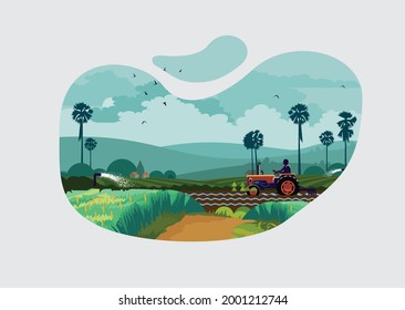 illustration of agriculture concept with farmer 