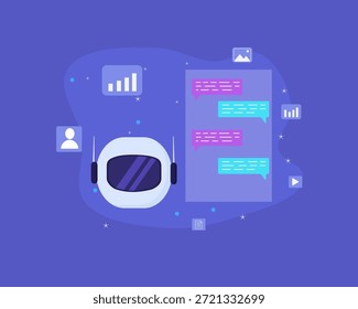 Ilustración de la interacción de AI Chatbot con el usuario digital Avatar
