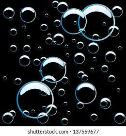 Illustration air bubbles in water. Vector.