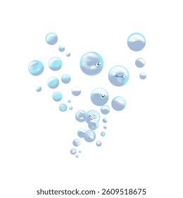 illustration of air bubbles in water without background