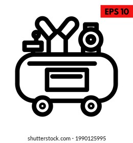 Illustration of air compressor machine icon