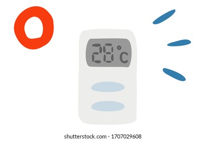 Illustration of air conditioner remote control set to 28 degrees