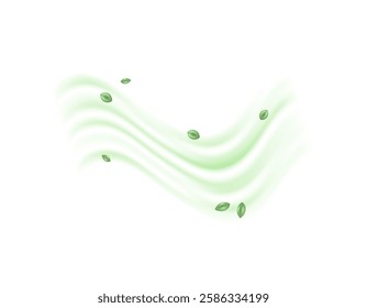 illustration of air flow, gust of wind, leaves flying in the wind. nature. symbol. minimalist 3d style design. element