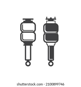 illustration of air suspension, auto part, vector art.