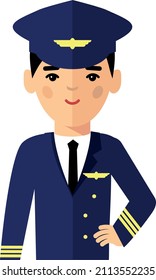 Ilustración de un capitán de una aeronave en uniforme