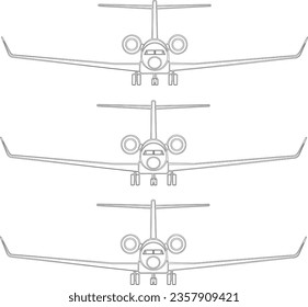 Illustration of Aircraft front view