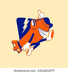 Illustration of aircraft rocket cartoon vector mascot logo