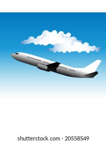 Ilustración de un avión en el cielo