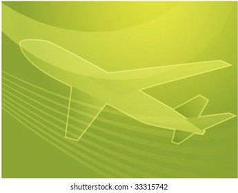 Illustration of an airplane abstract design showing air travel vector