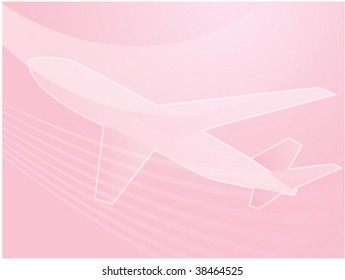 Illustration of an airplane abstract design showing air travel