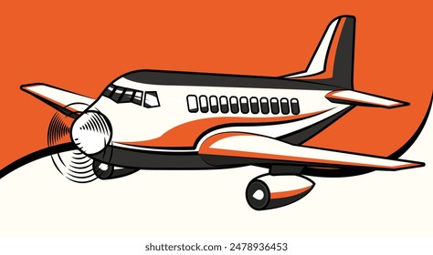 illustration of an airplane with a background