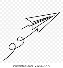 illustration of an airplane, continuous drawing
