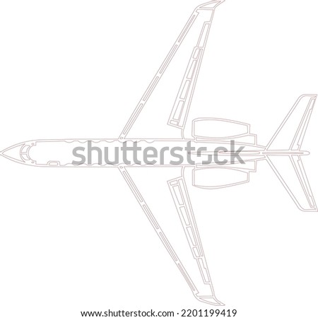 illustration of an airplane Gulfstream V on top view