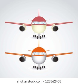 Illustration of airplane icons. Silhouettes of airplanes. vector illustration