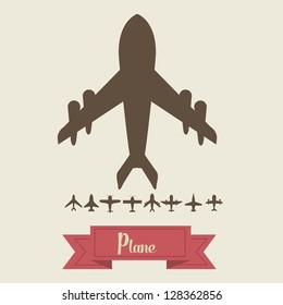 Illustration of airplane icons. Silhouettes of airplanes. vector illustration