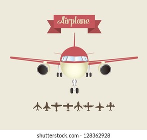 Illustration of airplane icons. Silhouettes of airplanes. vector illustration