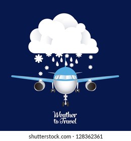 Illustration of airplane icons. Weather for flying. vector illustration