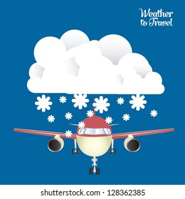 Illustration of airplane icons. Weather for flying. vector illustration