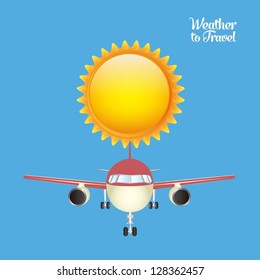 Illustration of airplane icons. Weather for flying. vector illustration