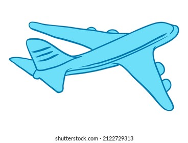 Illustration of airplane. Image for travel or trip.