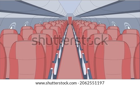Illustration of Airplane interior vector art