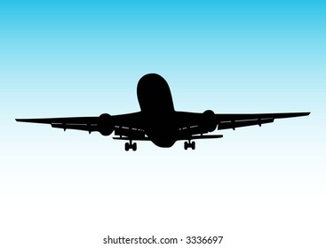 illustration of a airplane landing