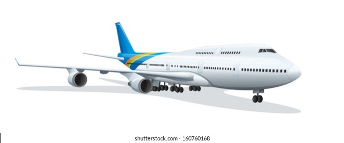 Illustration of an airplane on a white background