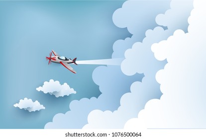 Airplane Beautiful Cloud Background Vector Illustrations Stock Vector ...