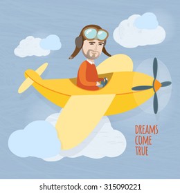 illustration airplane pilot