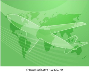 Illustration of an airplane showing air travel