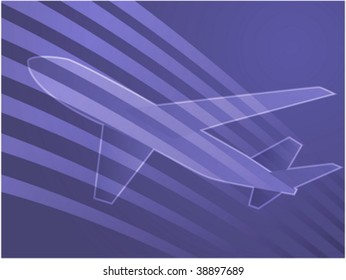 Illustration of an airplane showing air travel