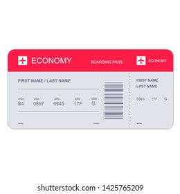 Illustration Airplane Ticket Flat Vector Graphics Stock Vector (Royalty ...