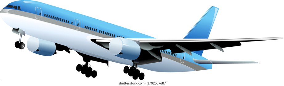 Illustration of airplane, with white background vector